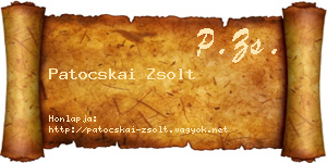 Patocskai Zsolt névjegykártya