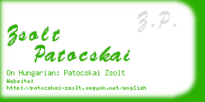 zsolt patocskai business card
